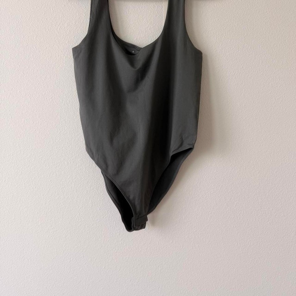 Grey bodysuit with open back